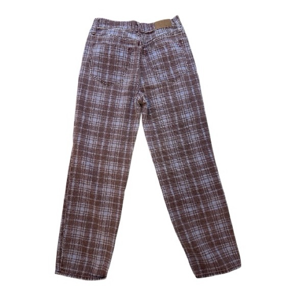 Madewell Perfect Vintage Straight Leg Cabernet Plaid Jeans - Picture 2 of 10